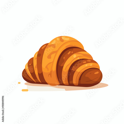 Delicious freshly baked croissant resting on a surface