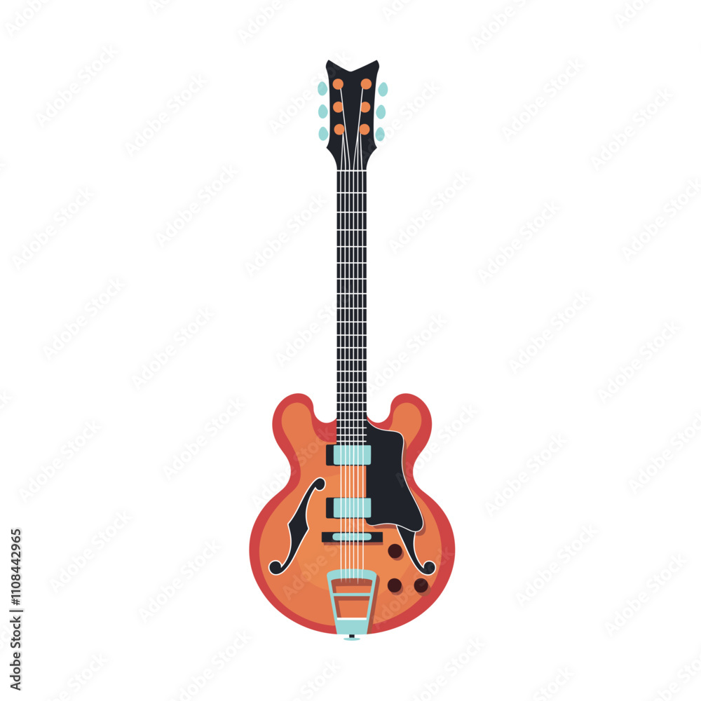 Naklejka premium Electric guitar design suitable for music-themed projects