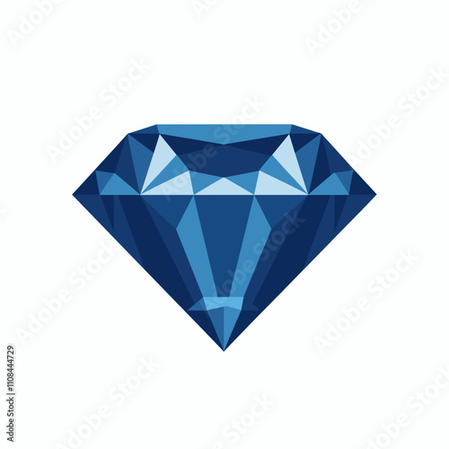 Blue diamond illustration showcasing intricate geometric patterns and sharp facets