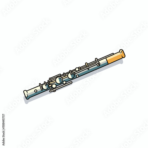 Flute displayed on a clean background highlighting its distinctive features