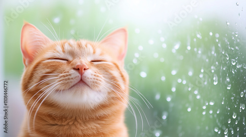 Content Cat Basking in the Rain