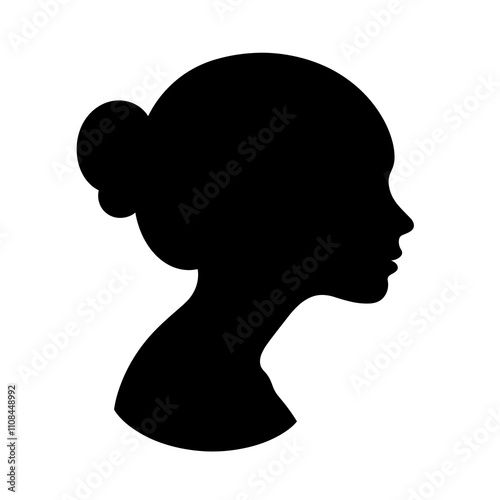 Silhouette of a young woman's profile displayed against a light background