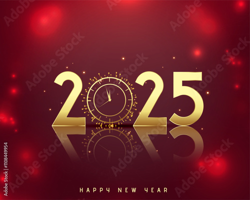 happy new year 2025 clock background design