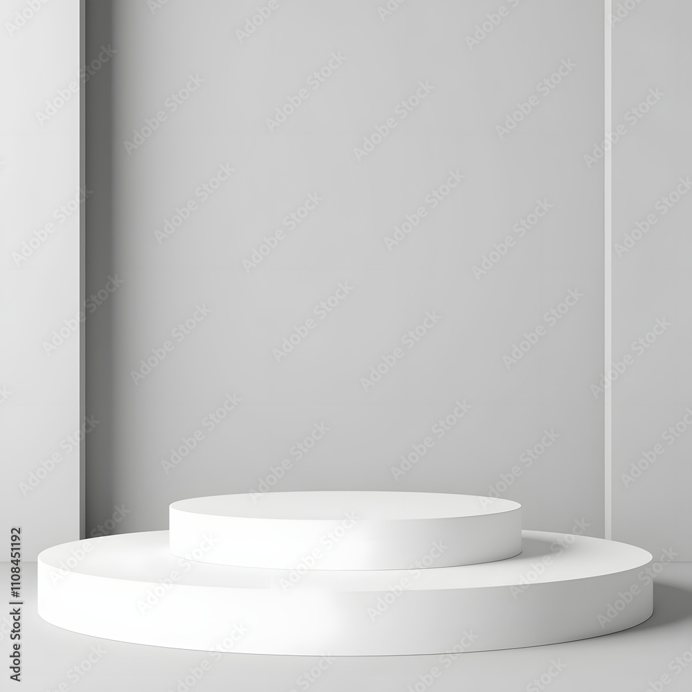 A slanted white platform for modern display A slanted white platform for modern display