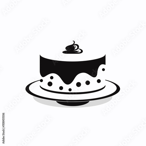 Delicious dessert featuring a layered cake with icing and decorative toppings