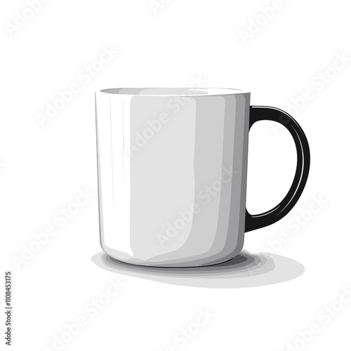 Stylish black and white mug placed on a clean surface showcasing modern design features