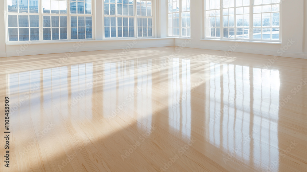 Obraz premium empty room with wood floor