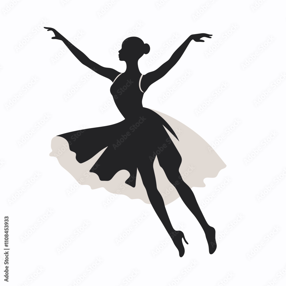 Ballet dancer performing an elegant leap in a graceful pose at a dance recital Ballet dancer performing an elegant leap in a graceful pose at a dance recital