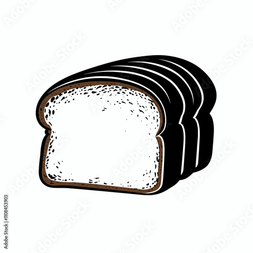 Sliced bread with a crusty exterior and soft white interior displayed for culinary use