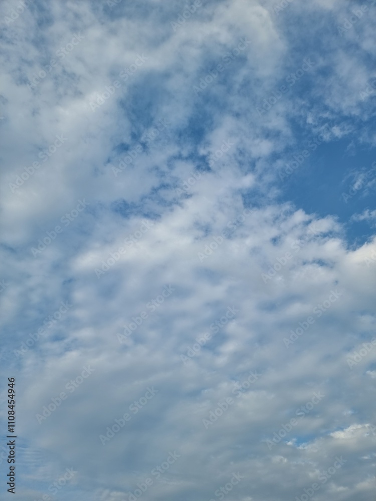 Fototapeta premium Cloudy blue sky sun. High quality photo