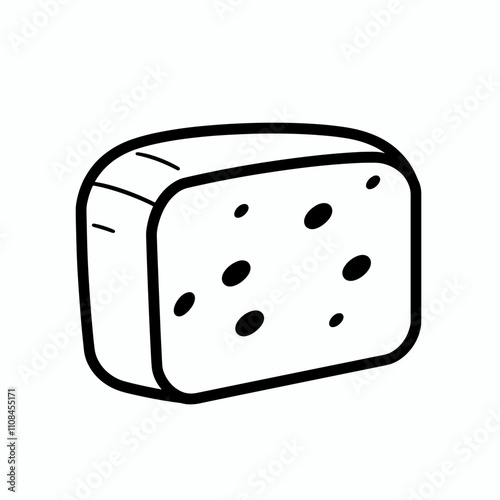 Freshly baked loaf of bread with dotted toppings showcased on a plain background