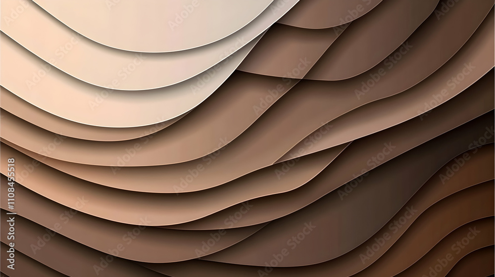 Obraz premium Abstract brown layered wavy background.
