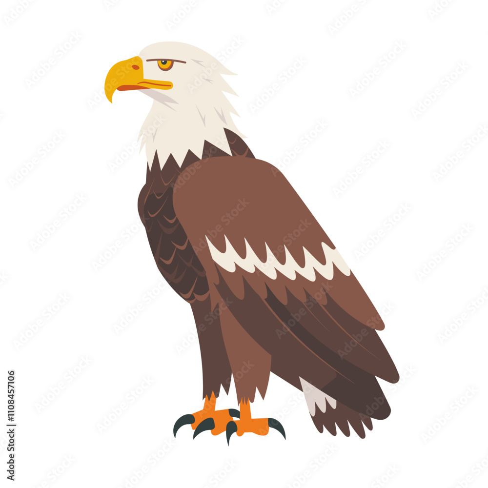 Obraz premium Majestic eagle standing proudly with sharp gaze and detailed plumage