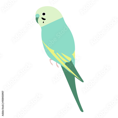 Colorful parakeet perched gracefully on a branch in a serene environment