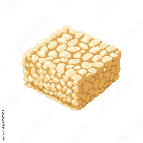 Classic rice candy block with unique texture and shape shown against a plain background
