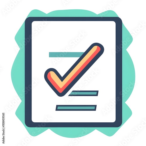 A checkbox certificate symbolizing service quality in business, featuring ISO certification, quality guarantee, and adherence to standards. photo