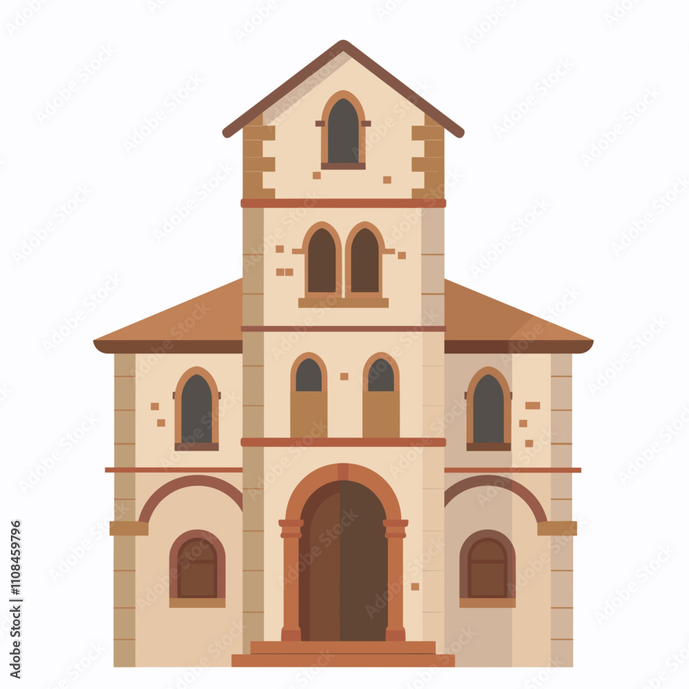 Fototapeta premium Beautiful historical building with ornate architecture in bright colors