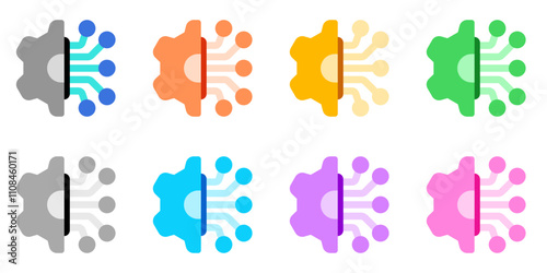 Editable configuration, setting, tech vector icon. AI technology, artificial intelligence, computer. Part of a big icon set family. Perfect for web and app interfaces, presentations, infographics, etc