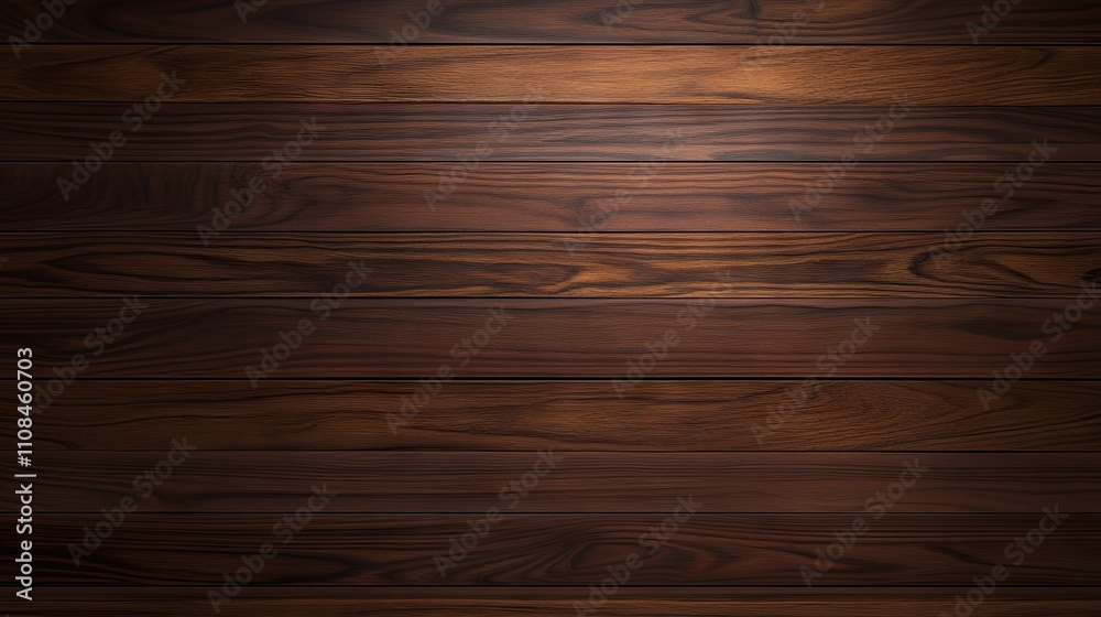 Naklejka premium Rich, dark wooden planks with intricate grain patterns create a warm, natural background.