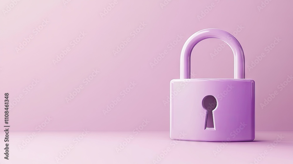 Pastel pink padlock symbolizing security and protection. Pastel pink padlock symbolizing security and protection.