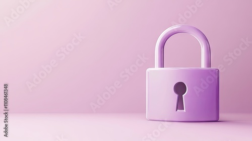 Pastel pink padlock symbolizing security and protection.