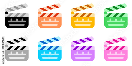 Editable clapperboard, film production, action, scene vector icon. Movie, cinema, entertainment. Part of a big icon set family. Perfect for web and app interfaces, presentations, infographics, etc