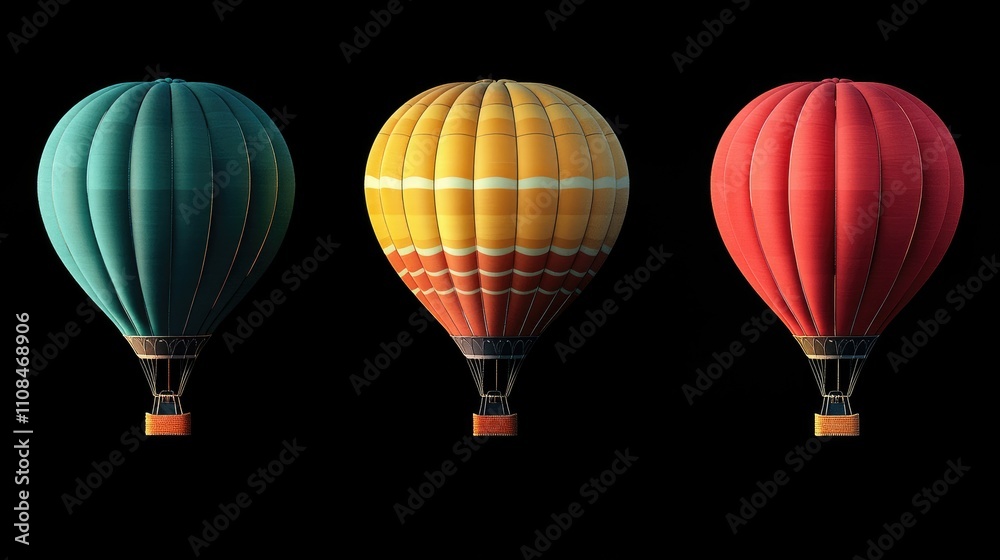 Obraz premium hot air balloons with different colors on each balloon