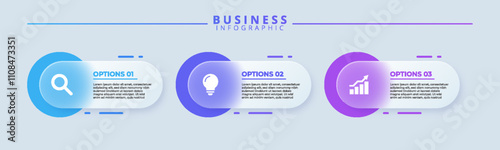 Infographic labels with icons and 3 options or steps. Suitable for process diagrams, presentations, workflow layouts, banners, flow charts, and infographics.