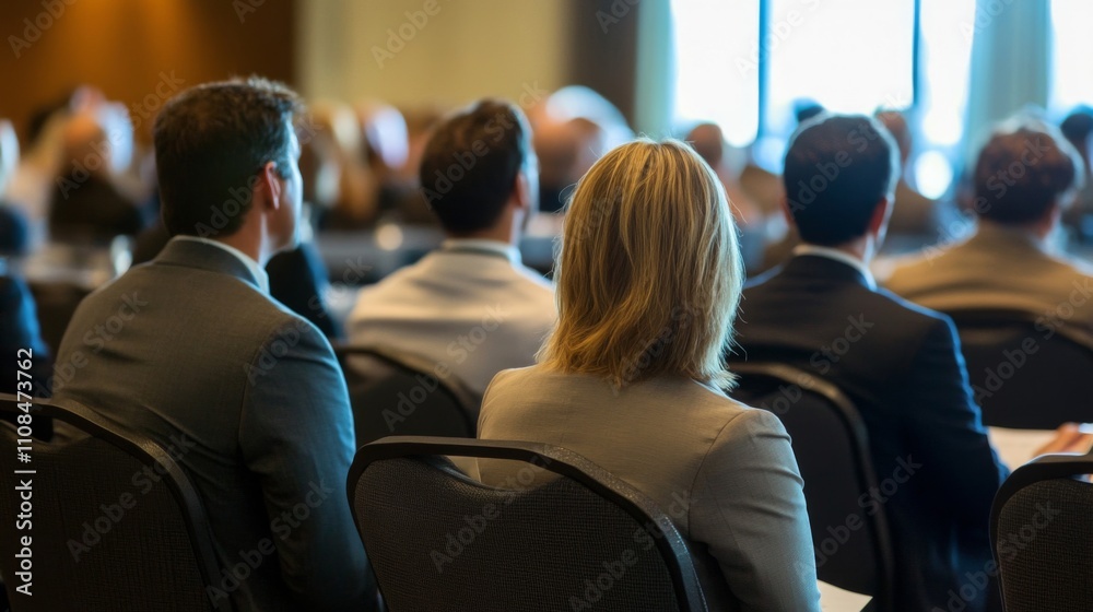 Obraz premium Attendees at a Conference Looking Forward