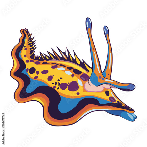 Brightly colored nudibranch showcasing unique patterns in a vibrant underwater habitat
