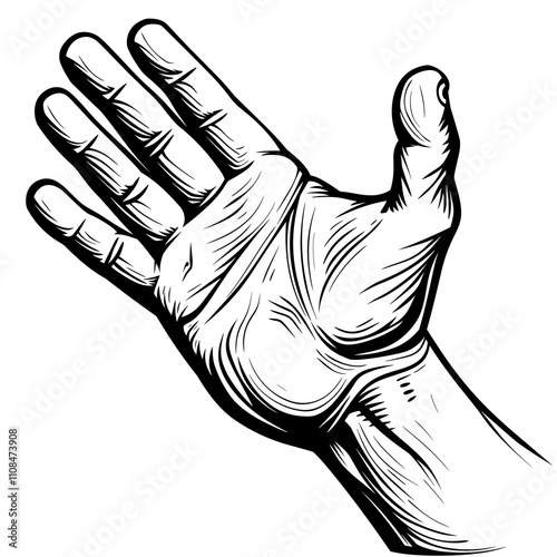 Hand illustration showing open palm and fingers in simple, clear style