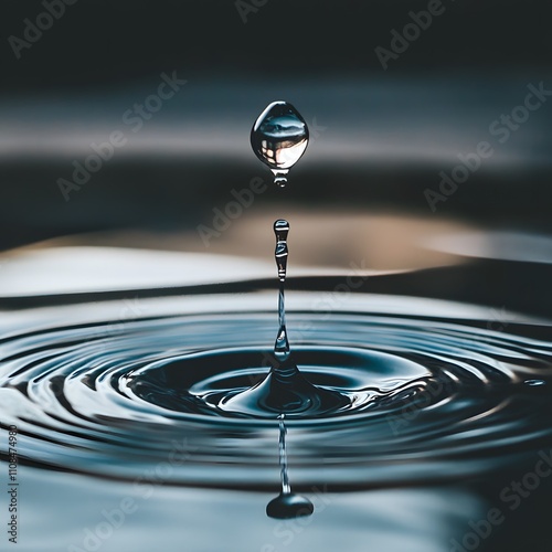 A drop of water falling into a puddle, creating a ripple effect, symbolizes the significant impact of individual actions on fostering positive change. photo