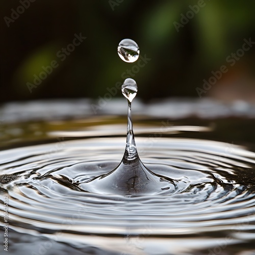 A drop of water falling into a puddle, creating a ripple effect, symbolizes the significant impact of individual actions on fostering positive change. photo