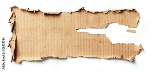 Wallpaper Mural A distressed, torn piece of cardboard with brown stripes along the edges and a white center, offering a rustic aesthetic. Torontodigital.ca