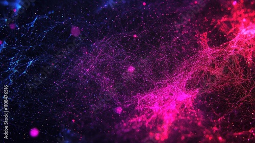 Abstract Network of Pink and Blue Light