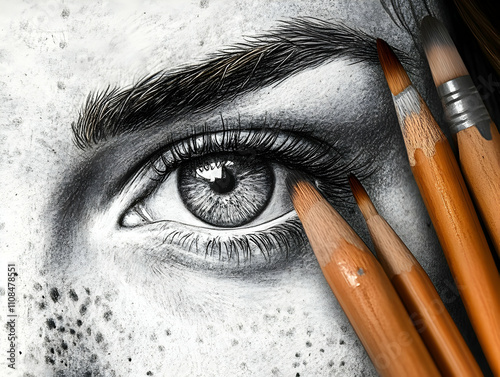 Intense Graphite Eye Illustration photo