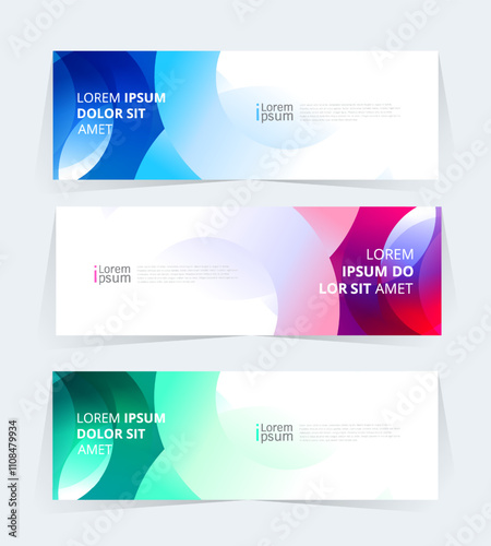 Geometric banner design with Vector presentation template.