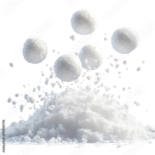 Beautiful Snowball toss game  Isolated On Transparent  Background 
