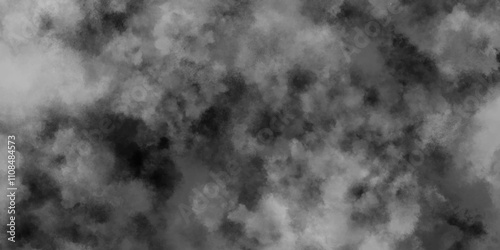 Abstract ash cloud and smoke texture in dark background. White Black fog effect transparent smoke isolated dark dramatic sky with black stormy clouds.  creative and decorate fractal smoke art