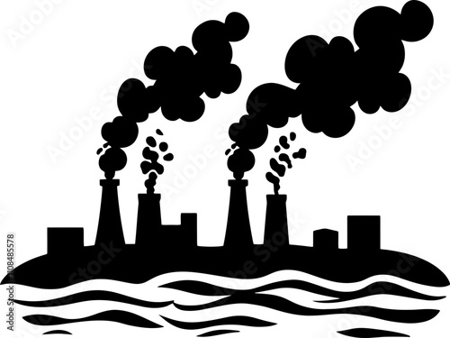 Factory air pollution logo 