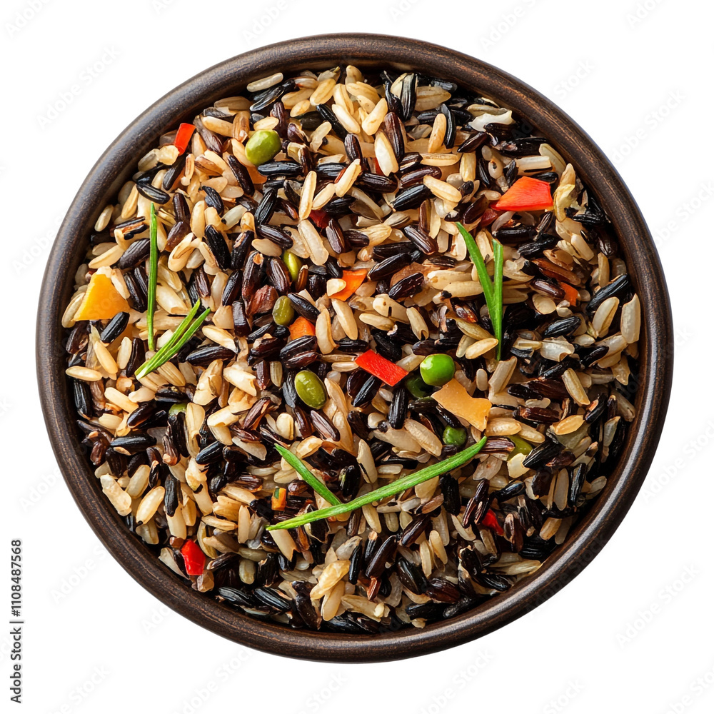 Palatable Wild Rice Pilaf Isolated On White Background Palatable Wild Rice Pilaf Isolated On White Background