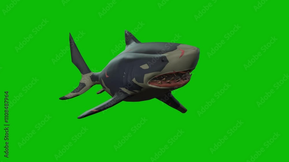 bog shark 3d animation background green bog shark 3d animation background green