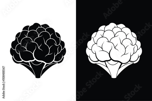 Cauliflower Vegetable Glyph Icon. Perfect for Healthy Food Projects
