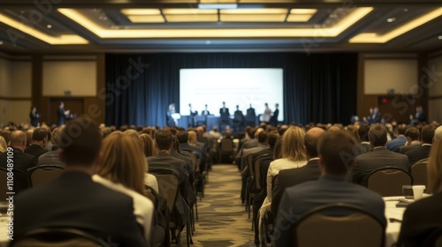 Audience Listening to a Presentation in a Conference Room
