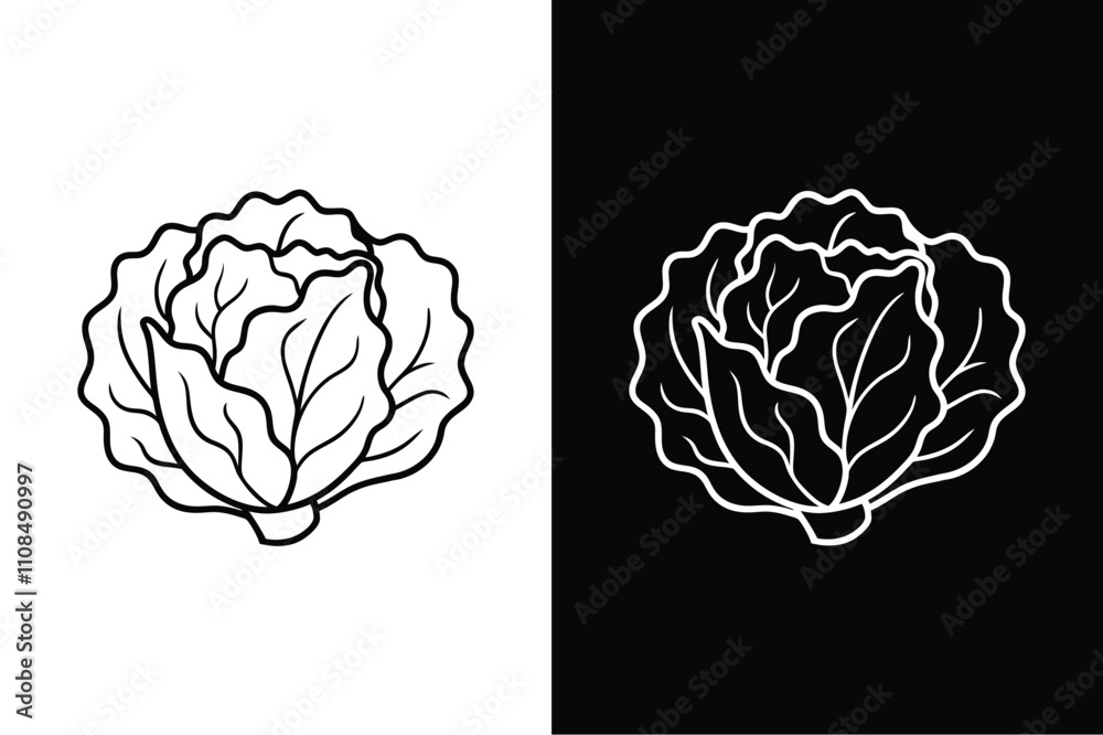 Stylish Lettuce Line Icon. Fresh and Organic Design Inspiration Stylish Lettuce Line Icon. Fresh and Organic Design Inspiration