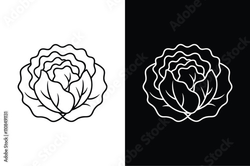 Lettuce Line Icon. Fresh and Organic Design for Healthy Meal Concepts