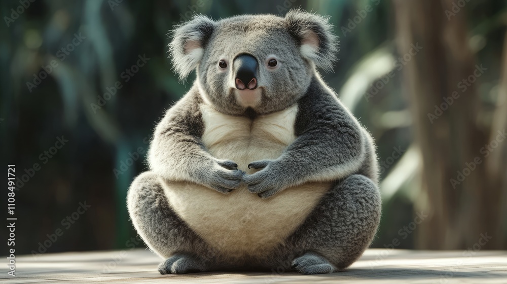 Obraz premium Very fat koala, concept of Overweight and Chubby