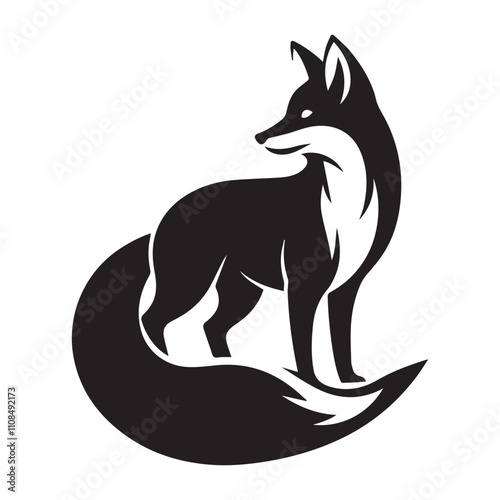 Canvas Print Fox icon silhouette isolated vector images of wild animals