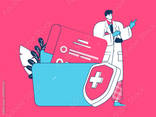 Medical characters fighting the epidemic flat vector concept operation hand drawn illustration
