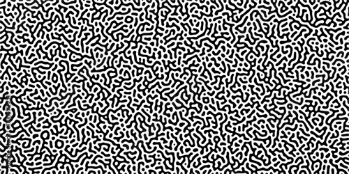 Organic seamless patterns with rounded lines Diffusion reaction background. Monochrome background of natural organic forms motion. Overlay template abstract Turing organic wallpaper background.